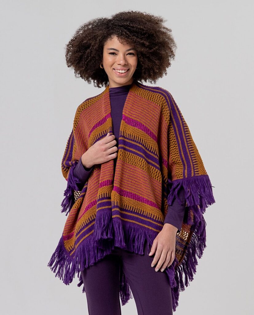 poncho a frange surkana