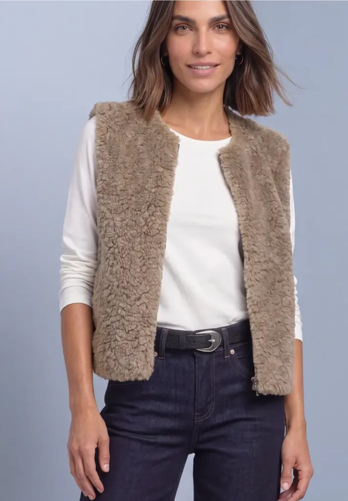 gilet fausse fourrure street one