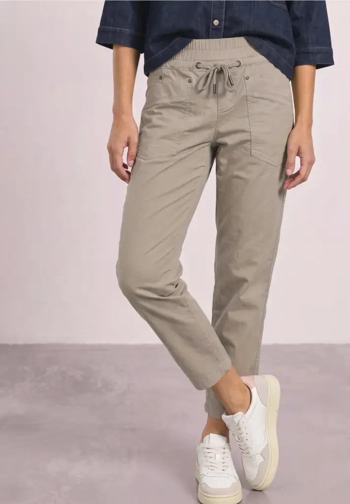 pantalon slim leg velour street one