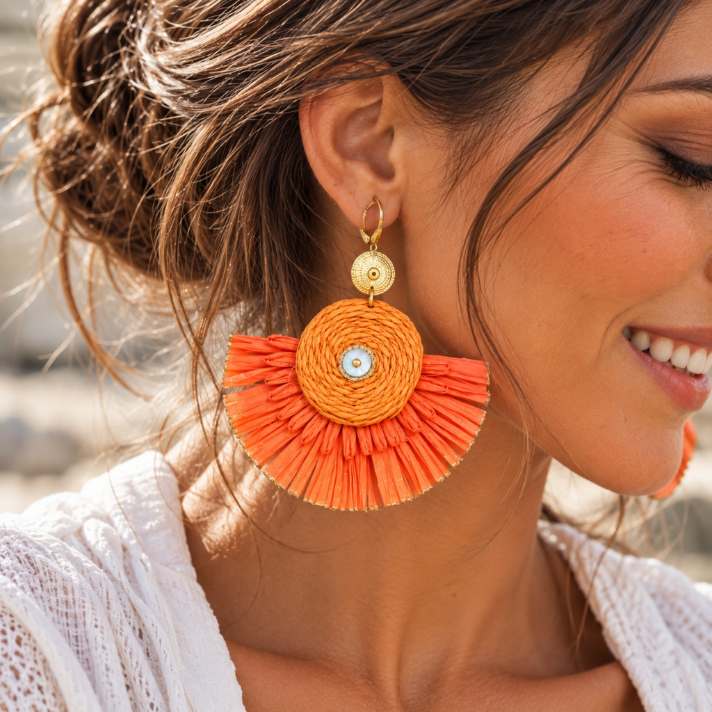 boucle rafia orange jorgina