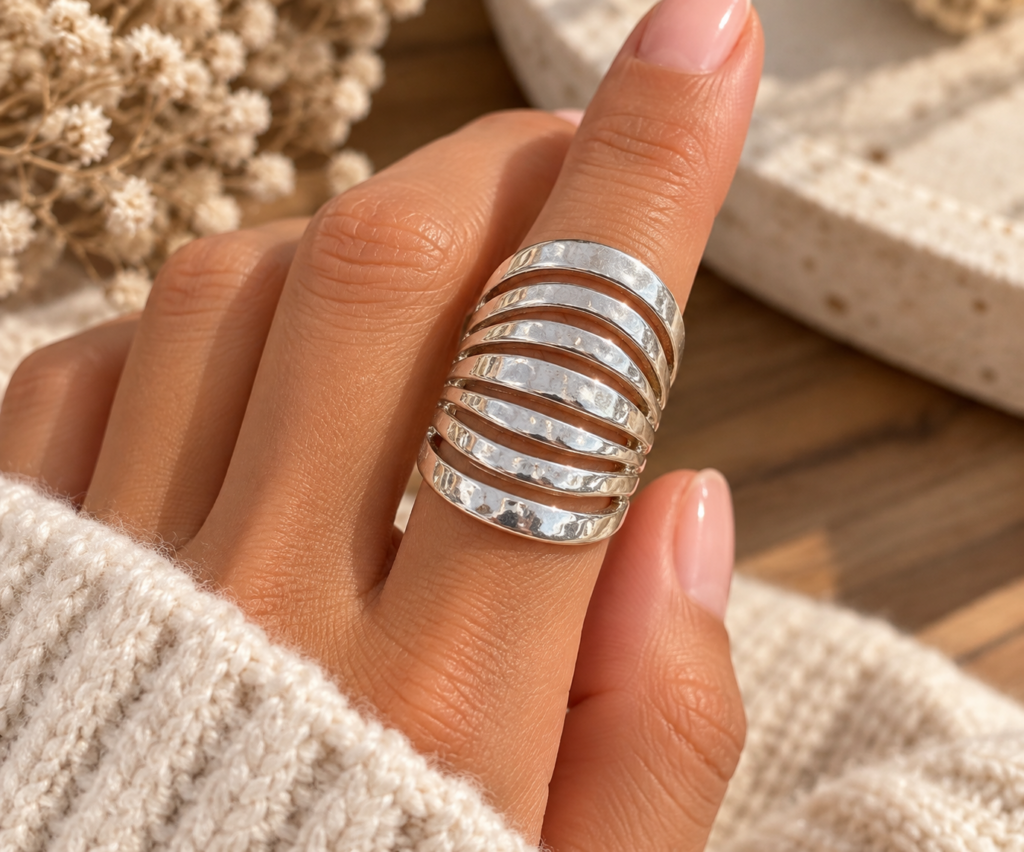 bague multirang secret de cuir
