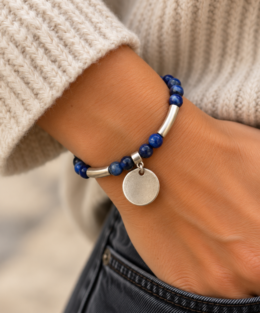 bracelet lapis lazuli secret de cuir