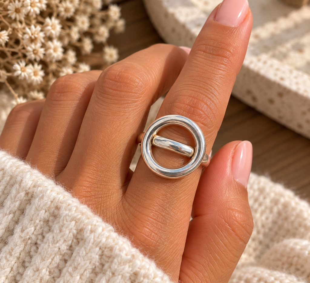 bague cercle secret de cuir
