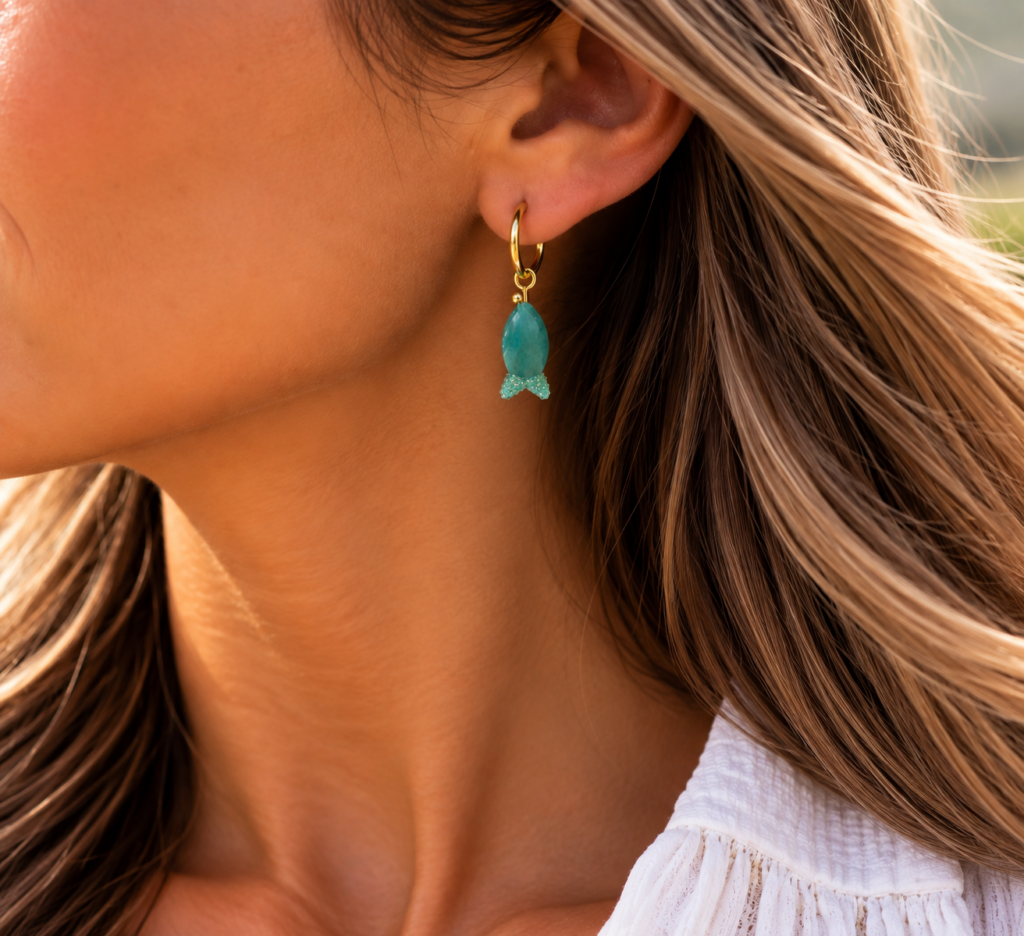 boucle poisson amazonite jorgina