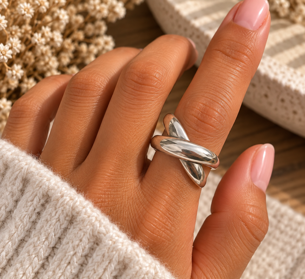 bague croisÉ secret de cuir