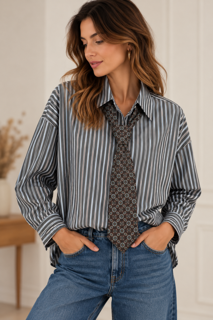 chemise a rayure et cravate imperial