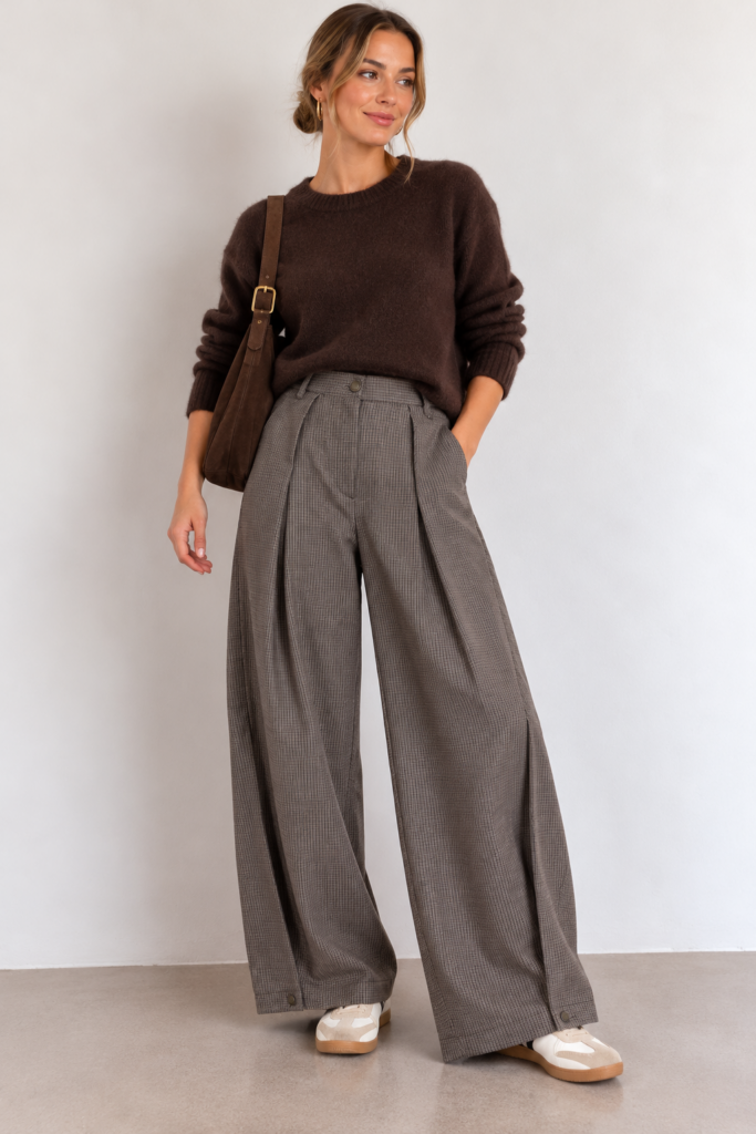 pantalon palazzo a pinces imperial