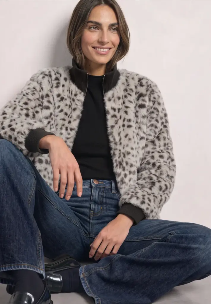 blouson fourrure lÉopard street one