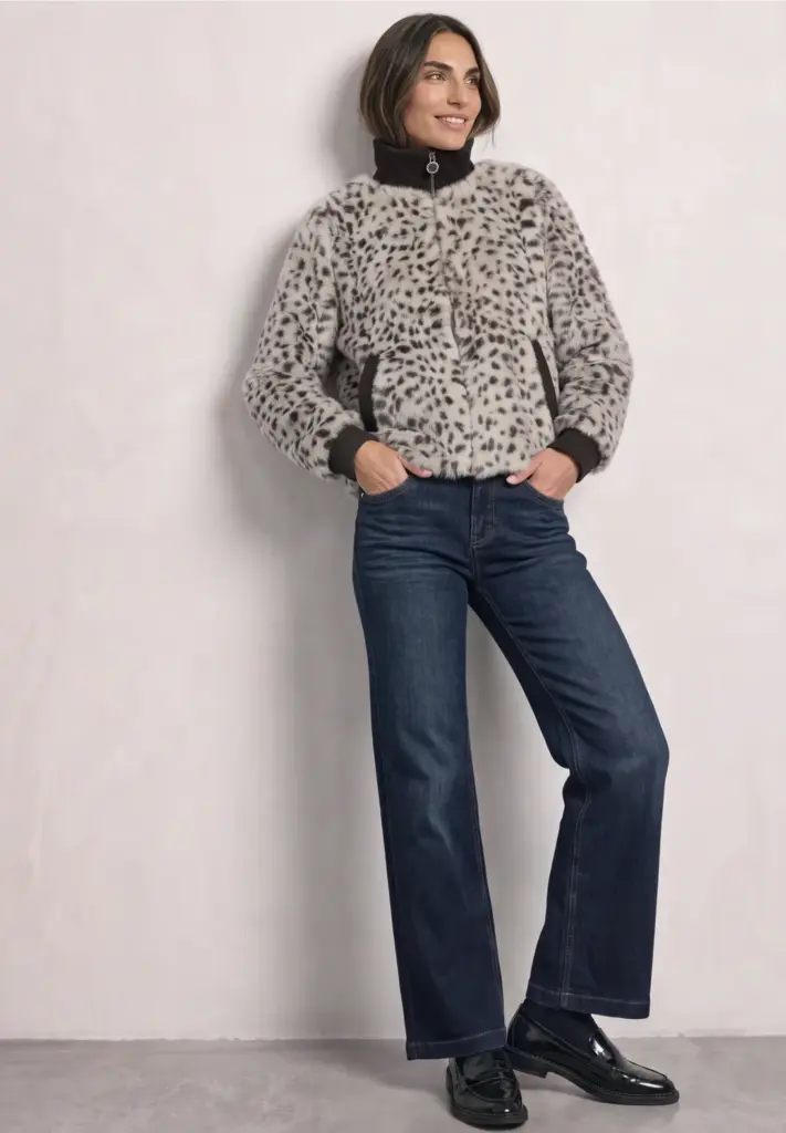 blouson fourrure lÉopard street one